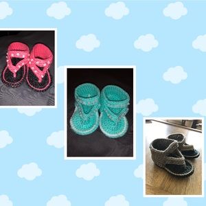 Custom crochet baby sandals